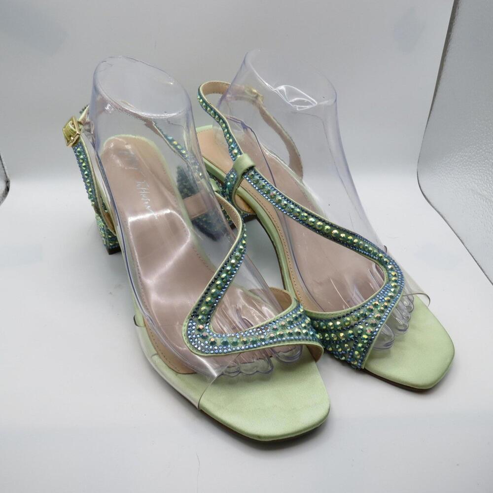 Betsey Johnson Womens SB Milah Green Blue Heeled Slingback Sandals Size US 9.5M
